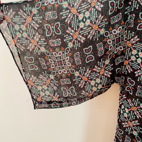 LuLaRoe Monroe Sheer Fringed Kimono NWT - Picture 4 of 8